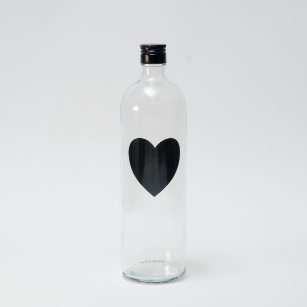 Garrafa Coração Preto