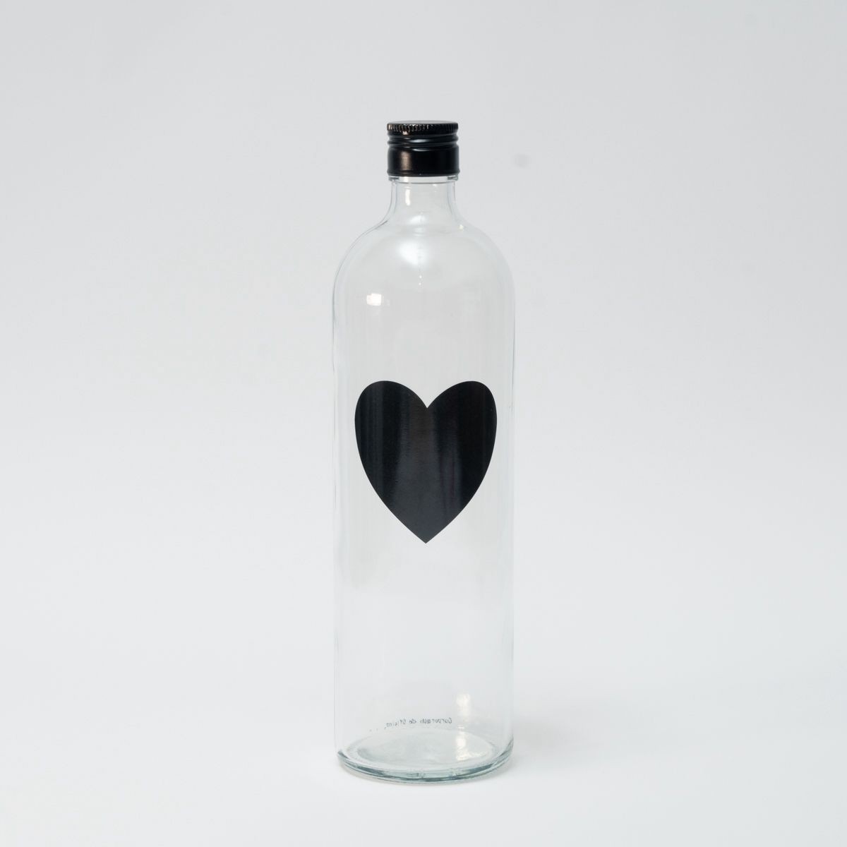Garrafa Coração Preto